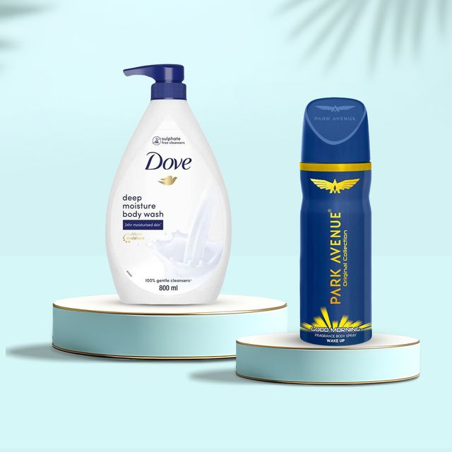 Dove Deep Moisture Body Wash (800ml) & Park Avenue Good Morning Perfume For Men Fresh Long Lasting Fragrance (150ml) Combo