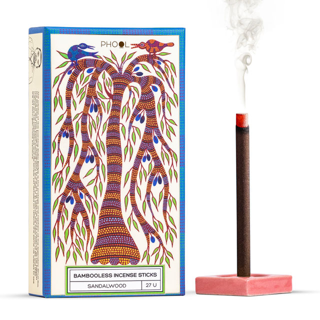 Phool Sandalwood Dhoop Sticks - 100% Natural Bambooless Incense Sticks
