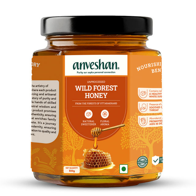 Anveshan Raw Wild Forest Honey | Jar | Preservative-free | 500 g