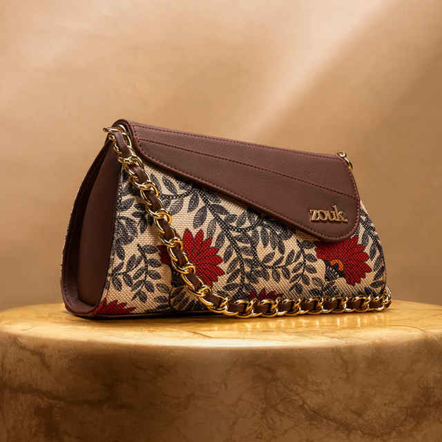 Buy ZOUK Shobha Niwas Lotus Motif Chain Wallet (CFC) Online