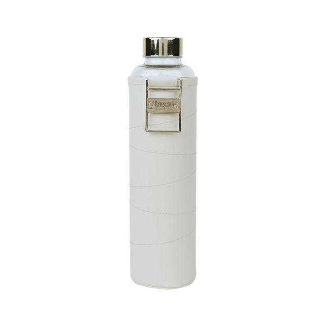 Glasafe Vego Sip Borosilicate Glass Bottle With Protective Vegan Sleeve (Bare Beige) 750Ml