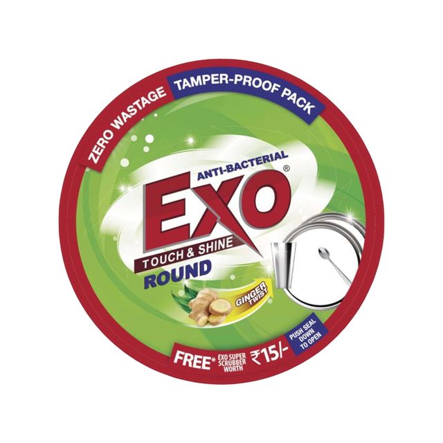 Exo Touch & Shine Round Ginger Twist Dishwash Bar | Anti Bacterial  | Tub