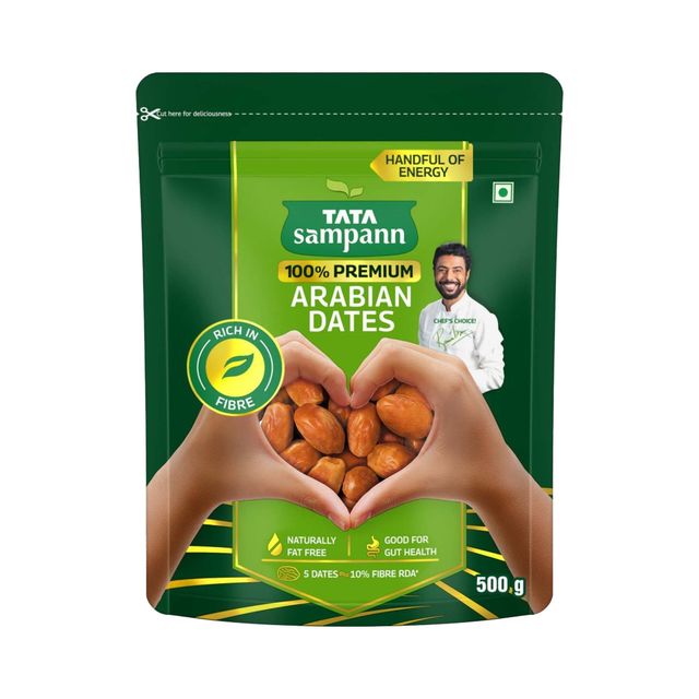 Tata Sampann Premium Arabian Dates Rich In Fibre Naturally Fat-Free Good For Gut Health
