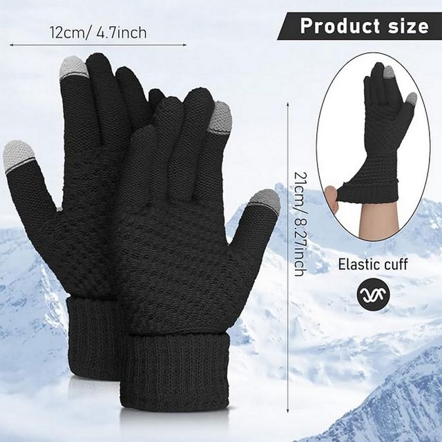 Infispace Winter Woolen Finger Gloves with Touchscreen Tips - Buy