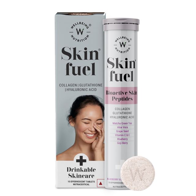 Wellbeing Nutrition Skin Fuel | Glutathione Tablets | Skin Glow for Men & Women-15 Effervescent Tab