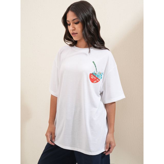 Tokyo Talkies Women's Unisex Drop Shoulder Graphic Oversized T