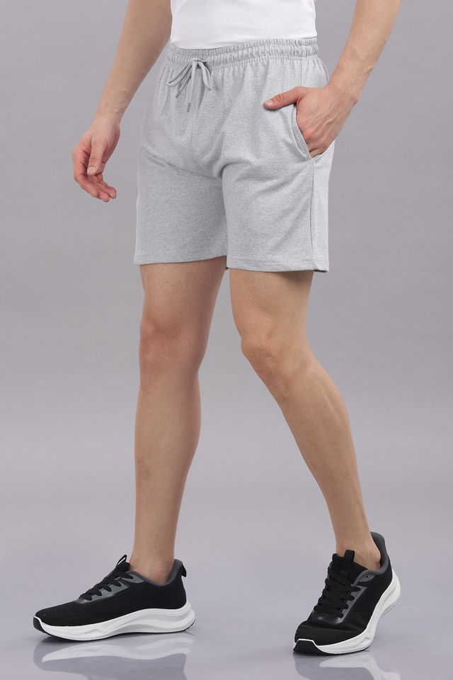 Springman Solid French Terry With Elastic & Drawstring Shorts For