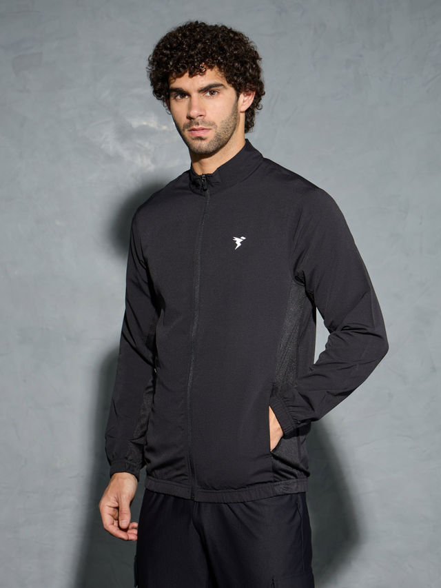 Technosport Men's Poly Solid Slim Fit Mock Neck Full Sleeve Sports