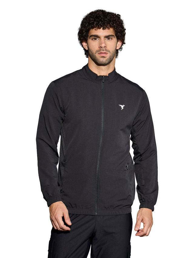 Technosport Men's Poly Solid Slim Fit Mock Neck Full Sleeve Sports