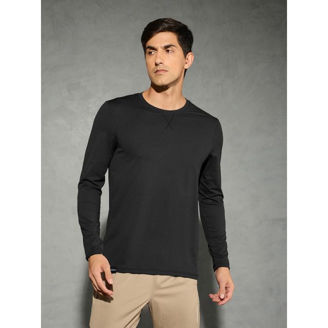 charbon LONG SLEEVE T-SHIRTS サイズM Technosport Men's Poly Solid Slim Fit Round Neck Full Sleeve