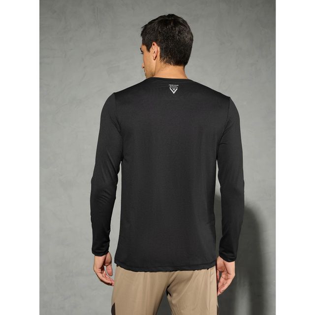 Technosport Men's Poly Solid Slim Fit Round Neck Full Sleeve