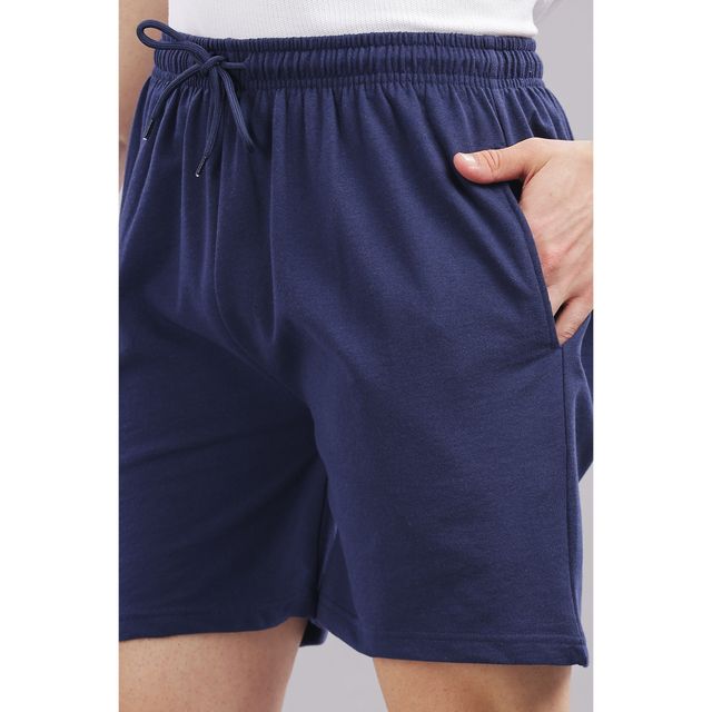OUTLAWS Men's French Terry Cotton Shorts - Blue - Buy at ₹105
