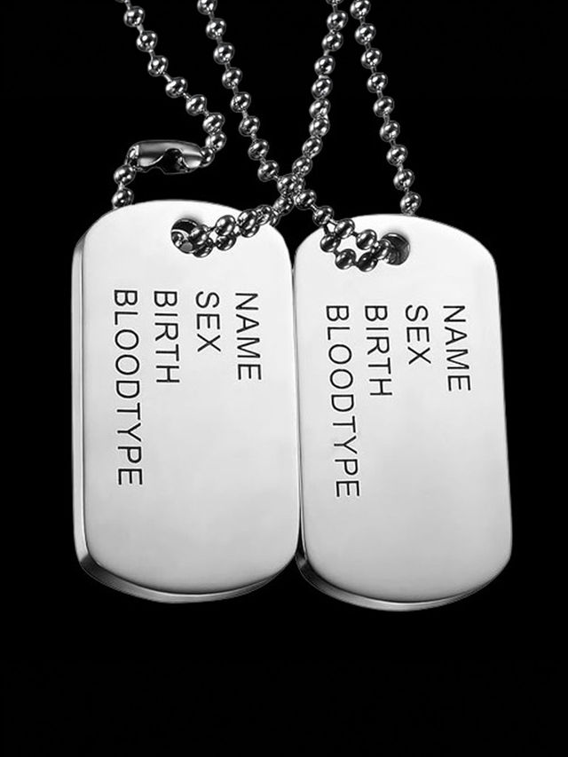 2 Tag Pendant Men'S Chain Silver - Buy at ₹60 Online | Instant