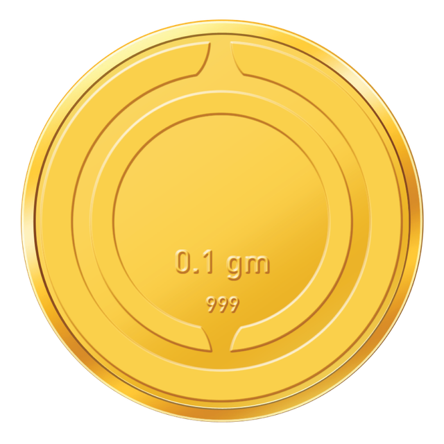 Gold Coin 24K 999 Purity 0.1 g Buy online at ₹979 near me