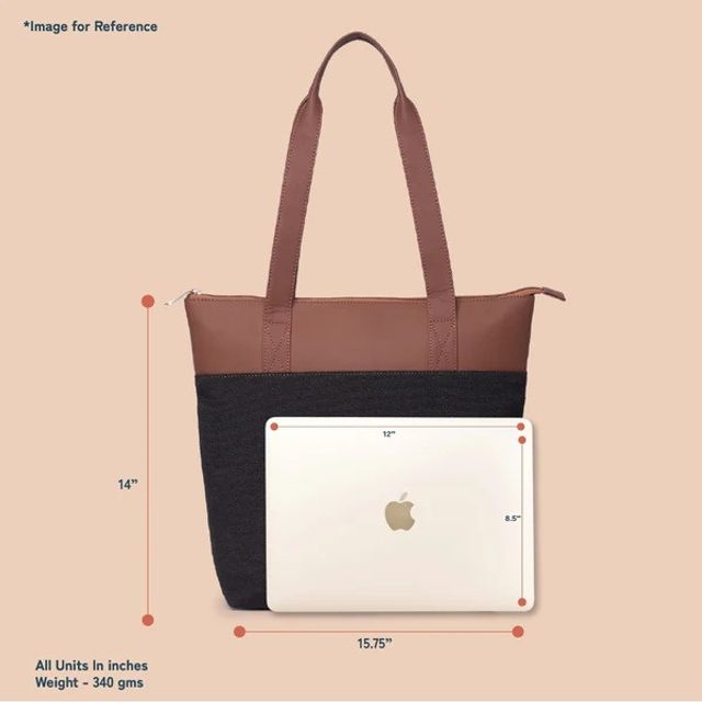 雑貨 Zouk Women's Solid Vegan Leather 15.5 L Double Handle Tote Bag
