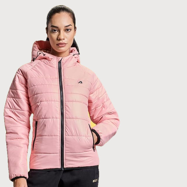 Boldfit Women's Puffer Jacket Quilted Hooded Full Sleeve Jerkin