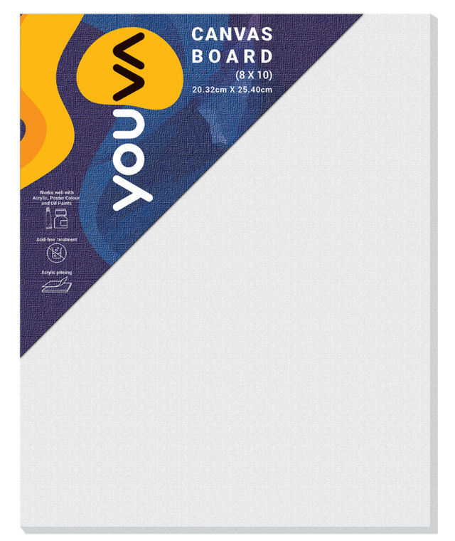 Navneet Youva Primed Canvas Board for Acrylic and Oil colour painting