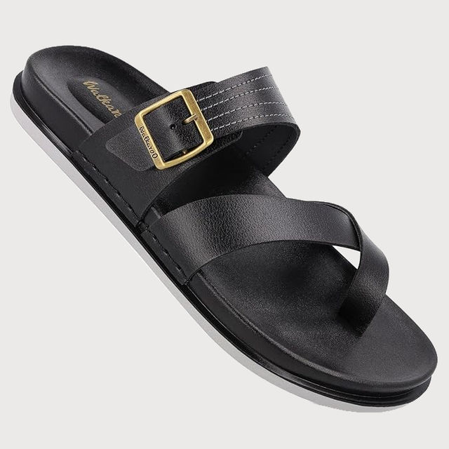 Walkaroo Men's Daily Wear Comfort Sandals - WE1353 Black UK10