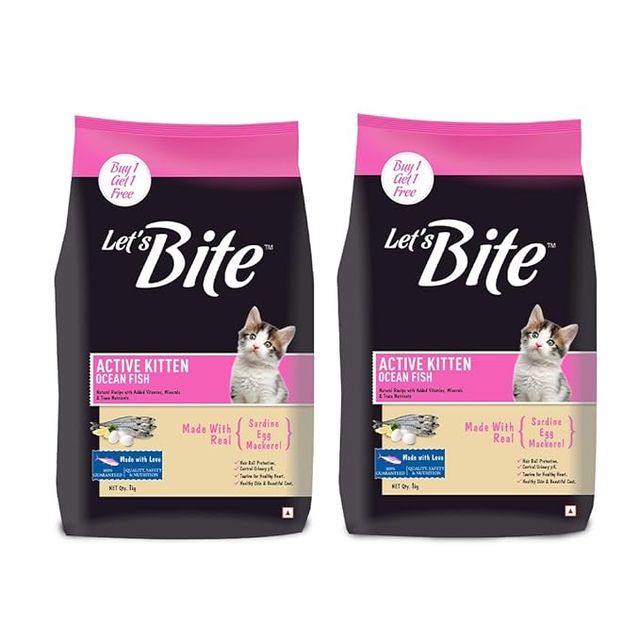 Let'S Bite Active Kitten Dry Cat Food, (Buy 1 Get 1 Free)