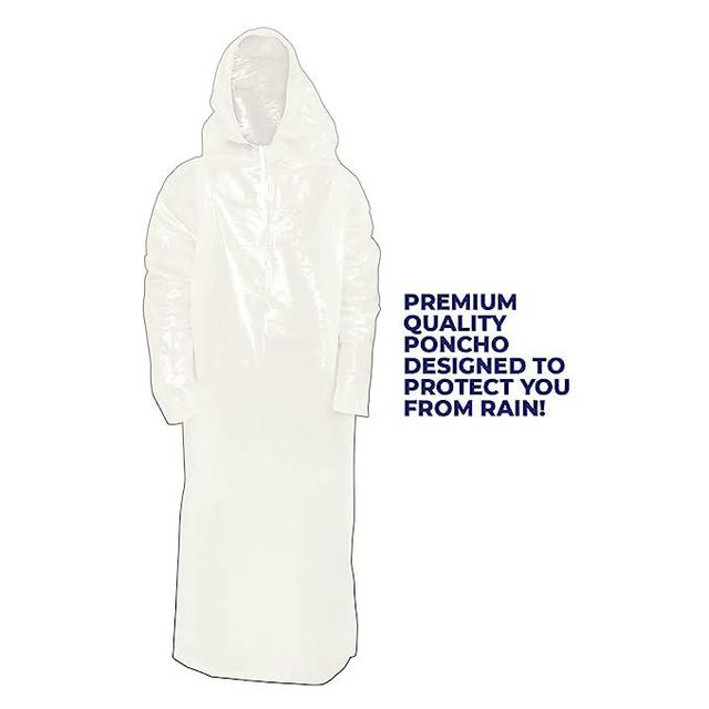 Unisex Rain Poncho with Drawstring Hood Free Size - Buy at ₹98