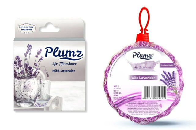 Plumz Bathroom Air Freshener Blocks Wild Lavender 75 gms & Premium Round Air Freshener Lavender 100 gms Combo