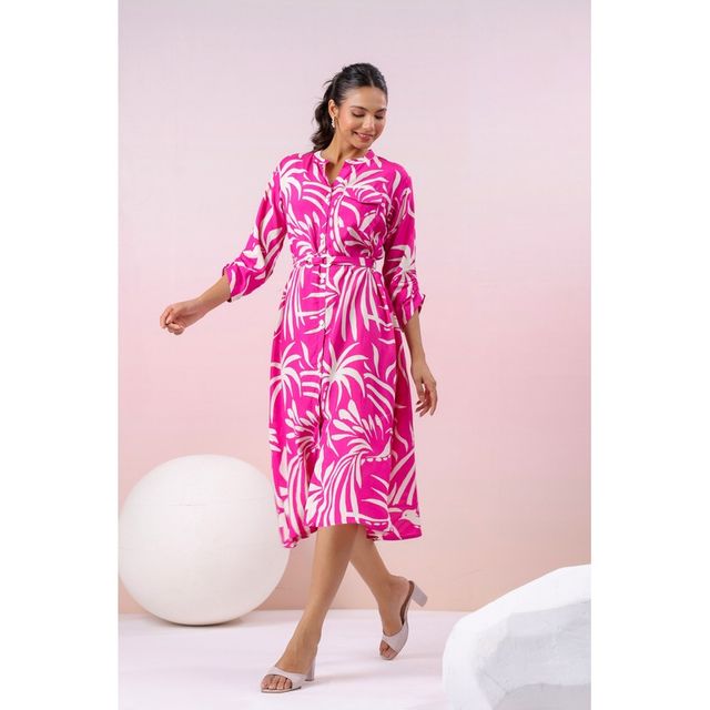 Jisora Women's Russian Silk Pink Dress-XL-GD0229 - Buy at ₹1868
