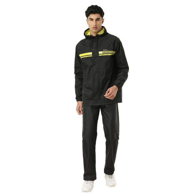ZEEL Rain Coat for Men with Adjustable Hood along with Reflective