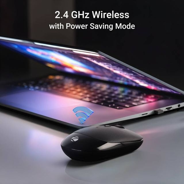 Zebronics Leopard Wireless Mouse, 2.4GHz, 1600 DPI, Silent Click