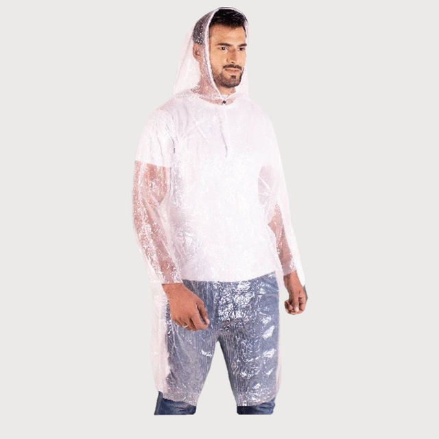Unisex Rain Poncho with Drawstring Hood Free Size - Buy at ₹98