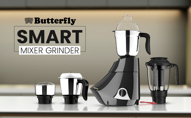 Buy Butterfly Smart Mixer Grinder, 750W, Jars (Grey) Online