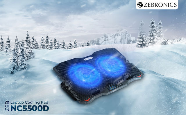 Buy Zebronics NC5500D Powerful Laptop Cooler with Dual 125mm Fans