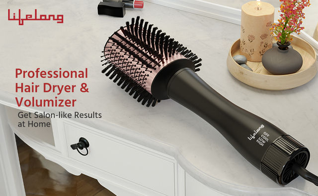 Lifelong Blow Dry Brush|Hot Air Brush, 1200 Watts, In Hair Styling  Brush, Attachments